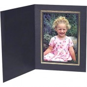 Collector's Gallery Black Classic Portrait Folder W/ Gold Foil Border For 4 X 5