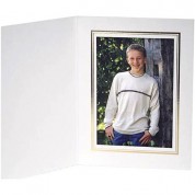 Collector's Gallery White Classic Portrait Folder With Gold Foil Border For 4 X 5