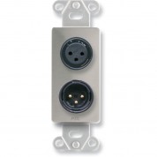 Rdl Ds-xlr2 Decora Wall Plate With Xlr 3-pin Female & 3-pin Male Connectors (stainless Steel)