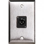 Tecnec 1-gang Wall Plate With 3-pin Xlr Male Connector (stainless Steel)