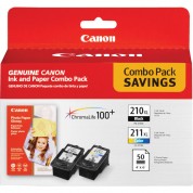 Canon Pg-210xl Black & Cl-211xl Color Inks And Paper Combo Pack