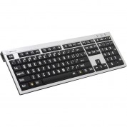 Logickeyboard Xlprint Pc Slim Line Keyboard With Large Print (white On Black)