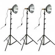 Impact Tungsten Three-floodlight Kit With Stands