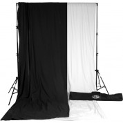 Savage Accent Muslin Background Kit (10 X 12', White/black)