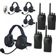 Eartec 4-user Sc-1000 Two-way Radio With Xtreme Inline Ptt Headsets