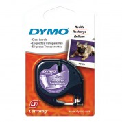 Dymo Plastic Letratag Tape (black On Clear, 1/2