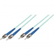 Camplex Premium Bend Tolerant Om3 Multimode Duplex St To St Fiber Patch Cable (6.6', Aqua)