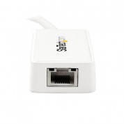 Startech Usb 3.0 To Gigabit Ethernet Adapter Nic With Usb Port (white)