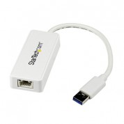 Startech Usb 3.0 To Gigabit Ethernet Adapter Nic With Usb Port (white)