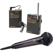 Azden Wms-pro+i Vhf Camera-mount Wireless Omni Lavalier Microphone System With Handheld Mic For Smartphones (169 & 170 Mhz)