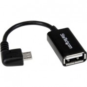 Startech Right Angle Micro Usb To Usb Otg Male/female Host Adapter (black)