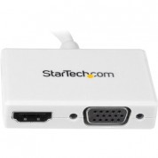 Startech 2-in-1 Mini Displayport To Hdmi/vga Travel Adapter Converter (white)