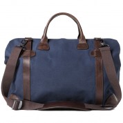 Barber Shop Quiff Doctor Camera Bag (canvas & Leather, Blue & Dark Brown)