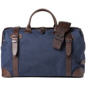 Barber Shop Quiff Doctor Camera Bag (canvas & Leather, Blue & Dark Brown)