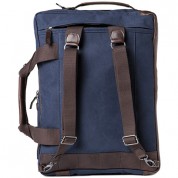 Barber Shop Undercut Convertible Camera Bag (canvas & Leather, Blue & Dark Brown)