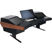 Argosy Dual 15 Workstation Desk With Two Dr803 Front 8 Ru & Rear 3 Ru (mahogany Finish)