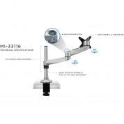 Mount-it! Quick Connect Single Monitor Desk Mount With Articulating Swivel Arm