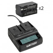 Watson Np-f770 Two-battery Kit With Duo Lcd Charger