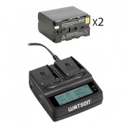 Watson Np-f975 Two-battery Kit With Duo Lcd Charger