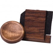 Artisan Obscura Soft Shutter Release & Hot Shoe Cover Set (large Concave, Threaded, Walnut Wood)