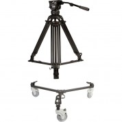 E-image Two-stage Aluminum Tripod With Gh15 Head & Tripod Dolly Kit (100mm)