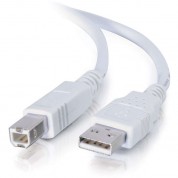 C2g Usb 2.0 Type-a Male To Type-b Male Cable (16.4', White)