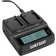 Watson Duo Lcd Charger With 2 Plates For Li-50b, Li-70b, Vw-vbx070, Vw-vbx090, D-li88, D-li92, Db-100, Db-l80 Or Np-bk1