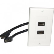 Comprehensive Hdmi Dual-pigtail Wall Plate (white)