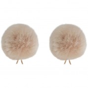 Bubblebee Industries Twin Windbubbles Miniature Imitation-fur Windscreen Set For Lav Mics 5 To 9mm (beige)