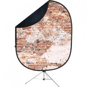 Savage Collapsible 5 X 7' Backdrop With 8' Stand Kit (black/weathered Brick)