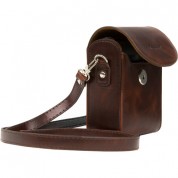 Megagear Leather Camera Case With Strap For Samsung Wb350f (dark Brown)