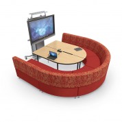 Balt Mediaspace Multimedia & Collaboration Table (large Double, Fusion Maple Laminate, Platinum Edge, Black Legs)