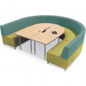 Balt Mediaspace Multimedia & Collaboration Table (large Double, Fusion Maple Laminate, Platinum Edge, Platinum Legs)