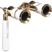 Lascala Optics 3x25 Iolanta Lorgnette Opera Glasses (white & Gold)