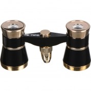 Lascala Optics 3x25 Othello Opera Glasses With Red Flashlight (black & Gold)