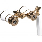 Lascala Optics 3x25 Iolanta Lorgnette Opera Glasses (white & Gold)