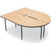 Balt Mediaspace Multimedia & Collaboration Table (large Double, Fusion Maple Laminate, Platinum Edge, Black Legs)