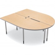 Balt Mediaspace Multimedia & Collaboration Table (large Double, Fusion Maple Laminate, Platinum Edge, Platinum Legs)