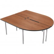 Balt Mediaspace Multimedia & Collaboration Table (large Double, Amber Cherry Laminate, Black Edge, Platinum Legs)