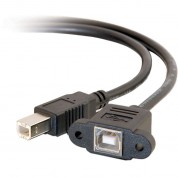 C2g Panel-mount Usb 2.0 Type-b Female To Usb 2.0 Type B Male Cable (1', Black)