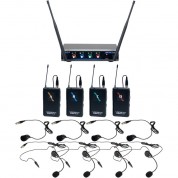 Vocopro Digital-quad-b3 Four-channel Uhf Wireless Headset & Lavalier Microphone System (903.1 To 912.2 Mhz)