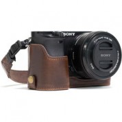 Megagear Ever Ready Leather Half-bottom Camera Case For Sony Alpha A6300/a6000 (dark Brown)