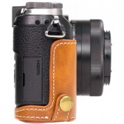 Megagear Ever Ready Leather Half-bottom Camera Case For Panasonic Lumix Gx85 (light Brown)