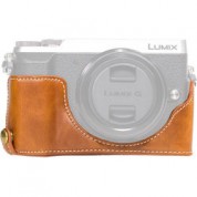 Megagear Ever Ready Leather Half-bottom Camera Case For Panasonic Lumix Gx85 (light Brown)