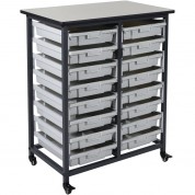 Luxor Double Row Mobile Bin Storage Unit (small Bins)