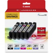 Canon Cli-281 5-color Ink Tank Combo Pack With 5 X 5