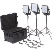 Litepanels Astra 6x Traveler Bi-color Trio 3-light Kit With Gold Mount Battery Brackets