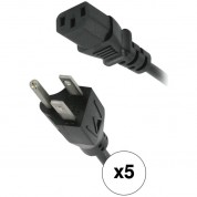 C2g 18 Awg Universal Power Cord (nema 5-15p To Iec C13, 1', 5-pack)