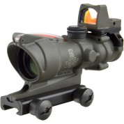 Trijicon 4x32 Acog Dual Illuminated Riflescope And 3.25 Moa Red Dot Type 2 Rmr Sight Kit (di .223 Red Chevron Reticle, Cerakote Od Green)