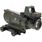 Trijicon 4x32 Acog Dual Illuminated Riflescope And 3.25 Moa Red Dot Type 2 Rmr Sight Kit (di .223 Red Chevron Reticle, Cerakote Od Green)